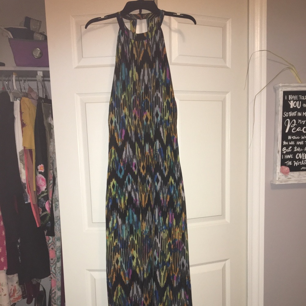 Black & multi colored maxi dress
